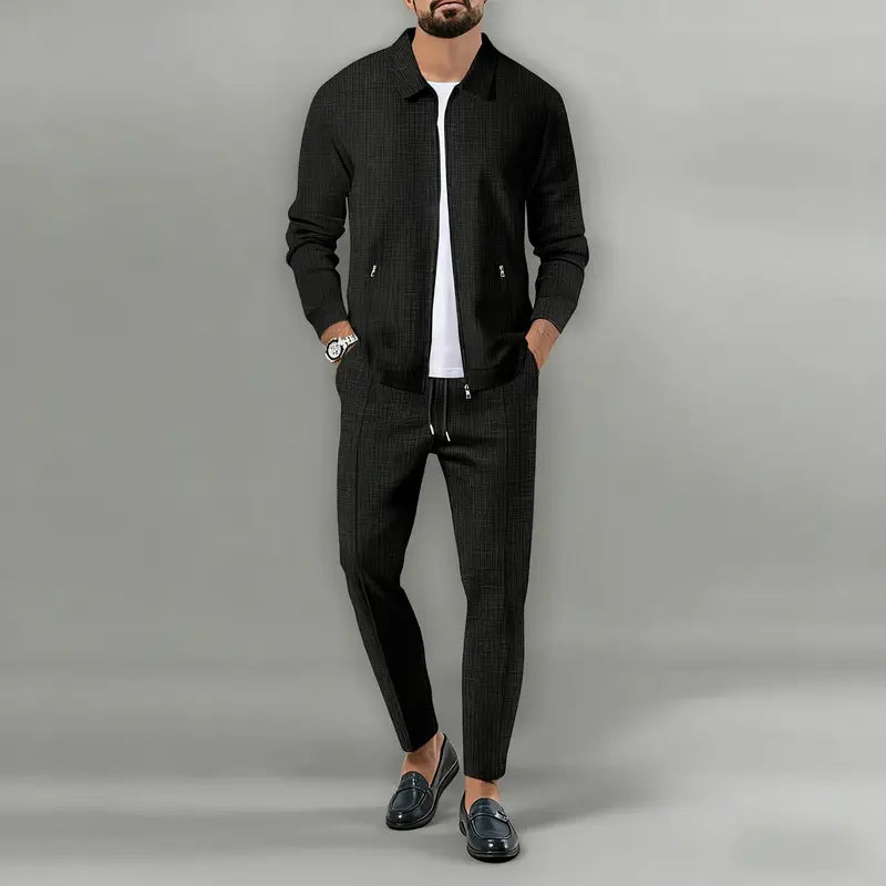 Men's 2-Piece Athletic Fitted Polyester Tracksuit Set