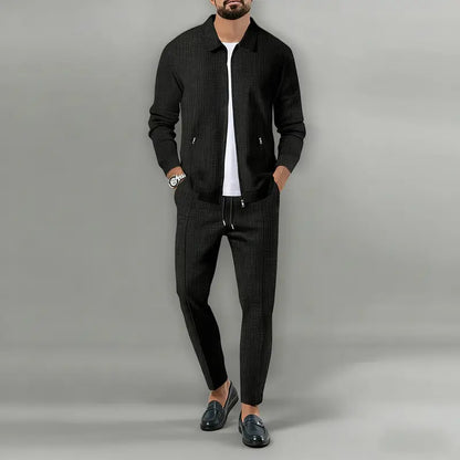 Men's 2-Piece Athletic Fitted Polyester Tracksuit Set