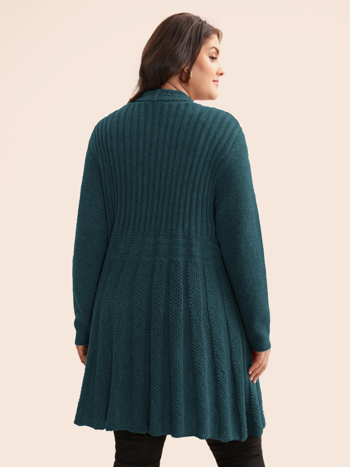 🔥 MAJOR SALE-Women's Textured Long Cardigan – Relaxed Kimono-Style Open Front Sweater
