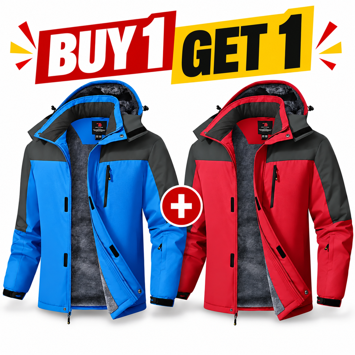 Men's Winter Ski Snow Jacket Waterproof Windproof Fleece Lined