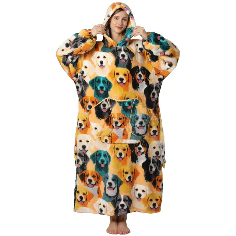 🔥 TODAY ONLY SALE! Msrlassn Oversized Sherpa Wearable Hoodie Blanket – Ultra-Soft, Warm & Cozy | Limited-Time Deal