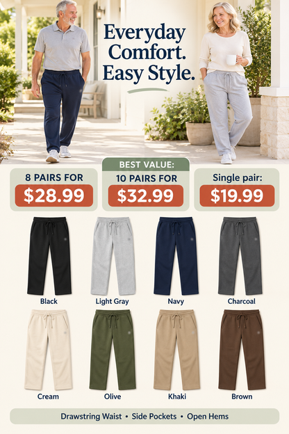 🍂 Unisex Classic Straight-Leg Sweatpants with Pockets 🔥 Everyday Comfort | Clearance Bundle Deal