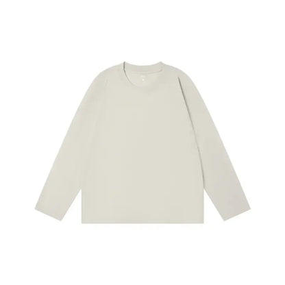 Unisex Retro 100% Pure Cotton Heavyweight Plant-Dyed Long Sleeve Crewneck T-Shirt