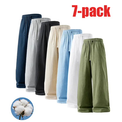🔥 Last Chance! 7 Pieces for $30, Today Only! 🔥 Unisex Ultra-Soft Linen Cotton Pants – Loose Fit Non-Sheer Everyday Work Pants – Available in Both Men's & Women's Sizes!