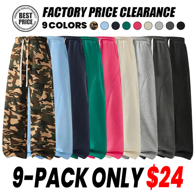 Men's Solid-Color Drawstring Pants with Curved Blade Design