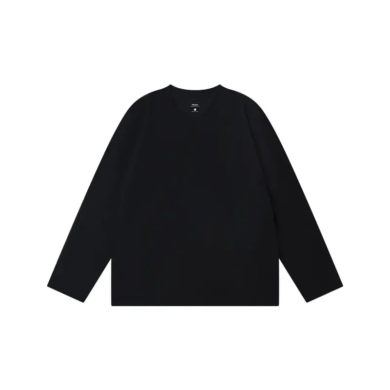 Unisex Retro 100% Pure Cotton Heavyweight Plant-Dyed Long Sleeve Crewneck T-Shirt