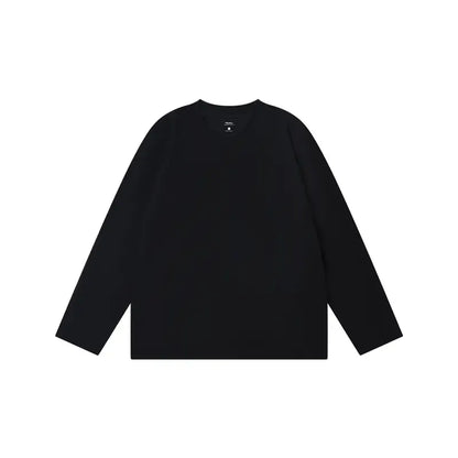 Unisex Retro 100% Pure Cotton Heavyweight Plant-Dyed Long Sleeve Crewneck T-Shirt