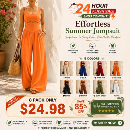 Women's Backless Cut-Out Cami Jumpsuit with Pockets