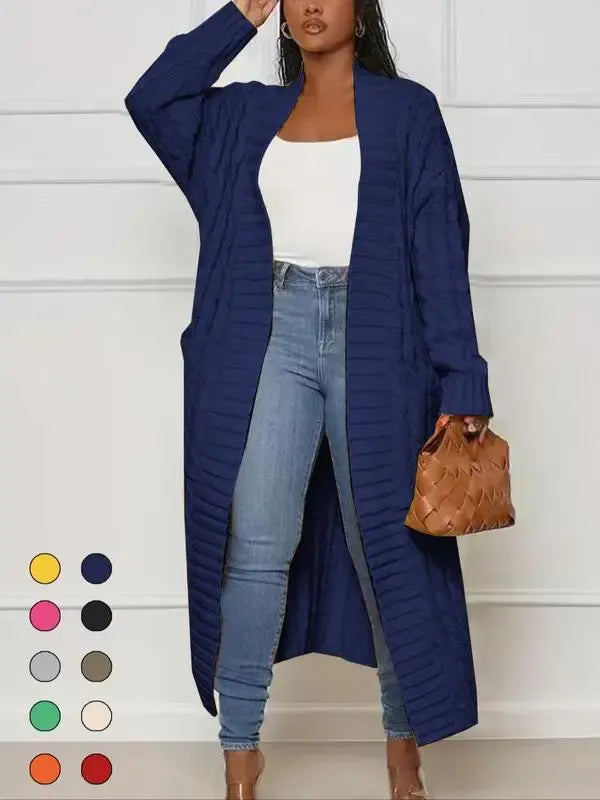 Women's Long Cardigan 2026 Oversized Coat Long Sleeve Open Cardigan Knitted Extra