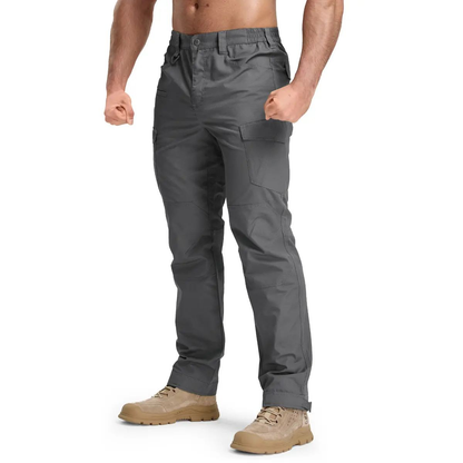 Men's Tactical Work Pants Multi-Pocket Water Resistant Cargo Pants Ripstop Hiking Military Construction Outdoor Pants 10 Pockets