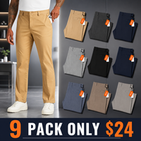 9-PACK ONLY $24-(Khaki + Charcoal Gray + Navy Blue + Light Gray + Black + Dark Navy + Slate Blue + Taupe + Beige)