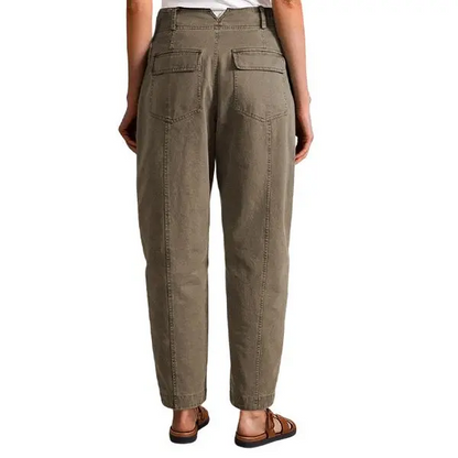 Solid Mid-Rise Baby Barrel Pants, High Stretch, Deep Pockets-6