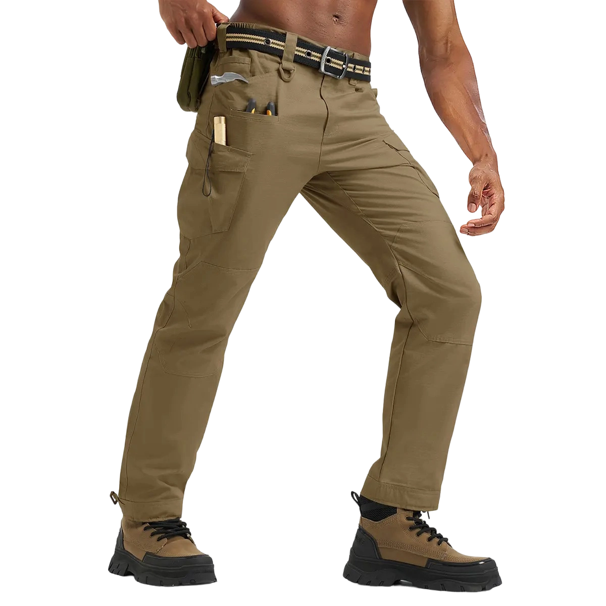 Men's Tactical Work Pants Multi-Pocket Water Resistant Cargo Pants Ripstop Hiking Military Construction Outdoor Pants 10 Pockets