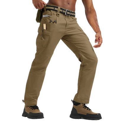 Men's Tactical Work Pants Multi-Pocket Water Resistant Cargo Pants Ripstop Hiking Military Construction Outdoor Pants 10 Pockets
