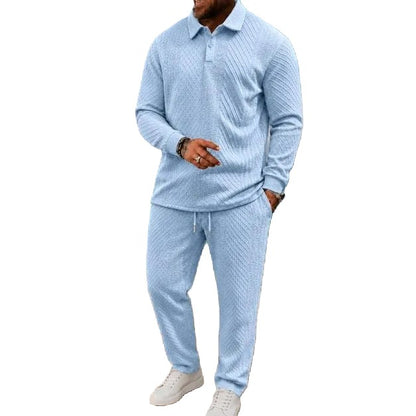 Men’s Long-Sleeve Polo Shirt & Long Pants Set