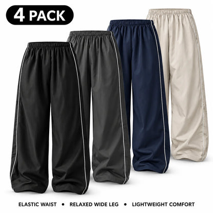 Women's Parachute Pants Wide Leg Baggy Pants Y2K Elastic Waist Jogger Sweatpants Track Pants Streetwear