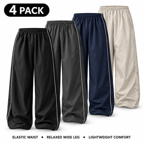 Women's Parachute Pants Wide Leg Baggy Pants Y2K Elastic Waist Jogger Sweatpants Track Pants Streetwear