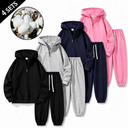 Men's Cotton 2-Piece Vintage Knit Tracksuit Set