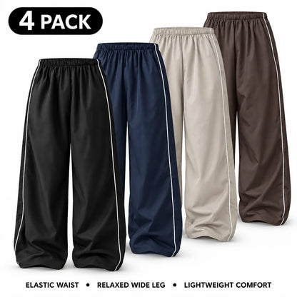 Women's Parachute Pants Wide Leg Baggy Pants Y2K Elastic Waist Jogger Sweatpants Track Pants Streetwear