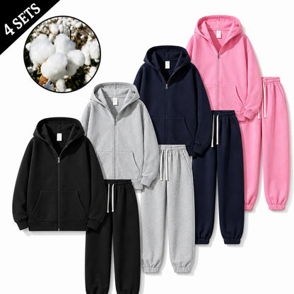 Men's Cotton 2-Piece Vintage Knit Tracksuit Set