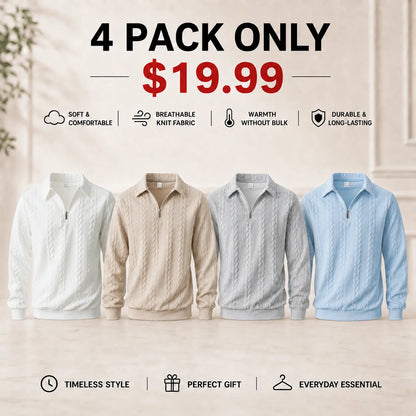 Men's Old Money Half-Zip Knit Polo Sweater