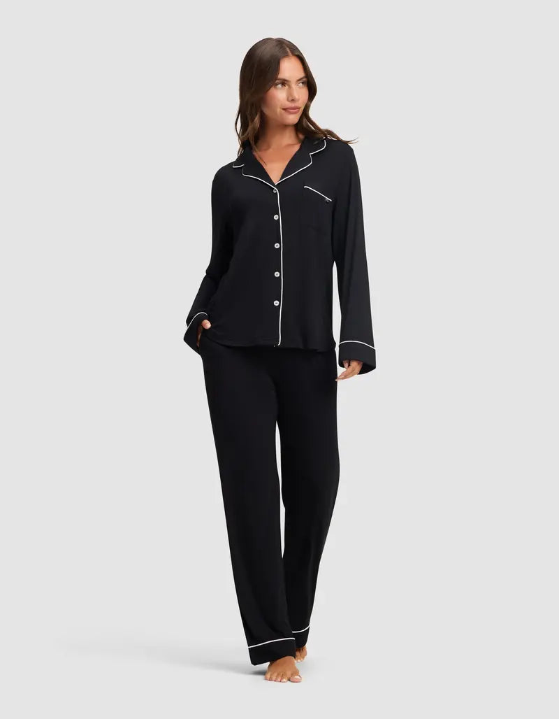 Women's Bamboo Long-Sleeve Pajama Set with Pockets