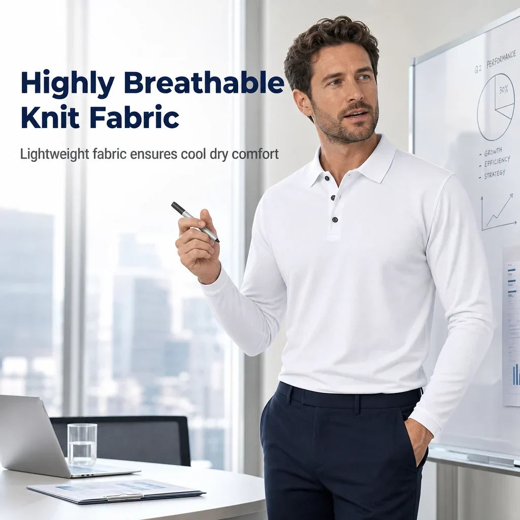 Men's Long Sleeve Collared T-Shirt