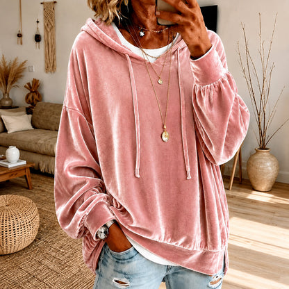 🔥Limited-Time Promotion Women's Loose Velvet Drawstring Hoodie