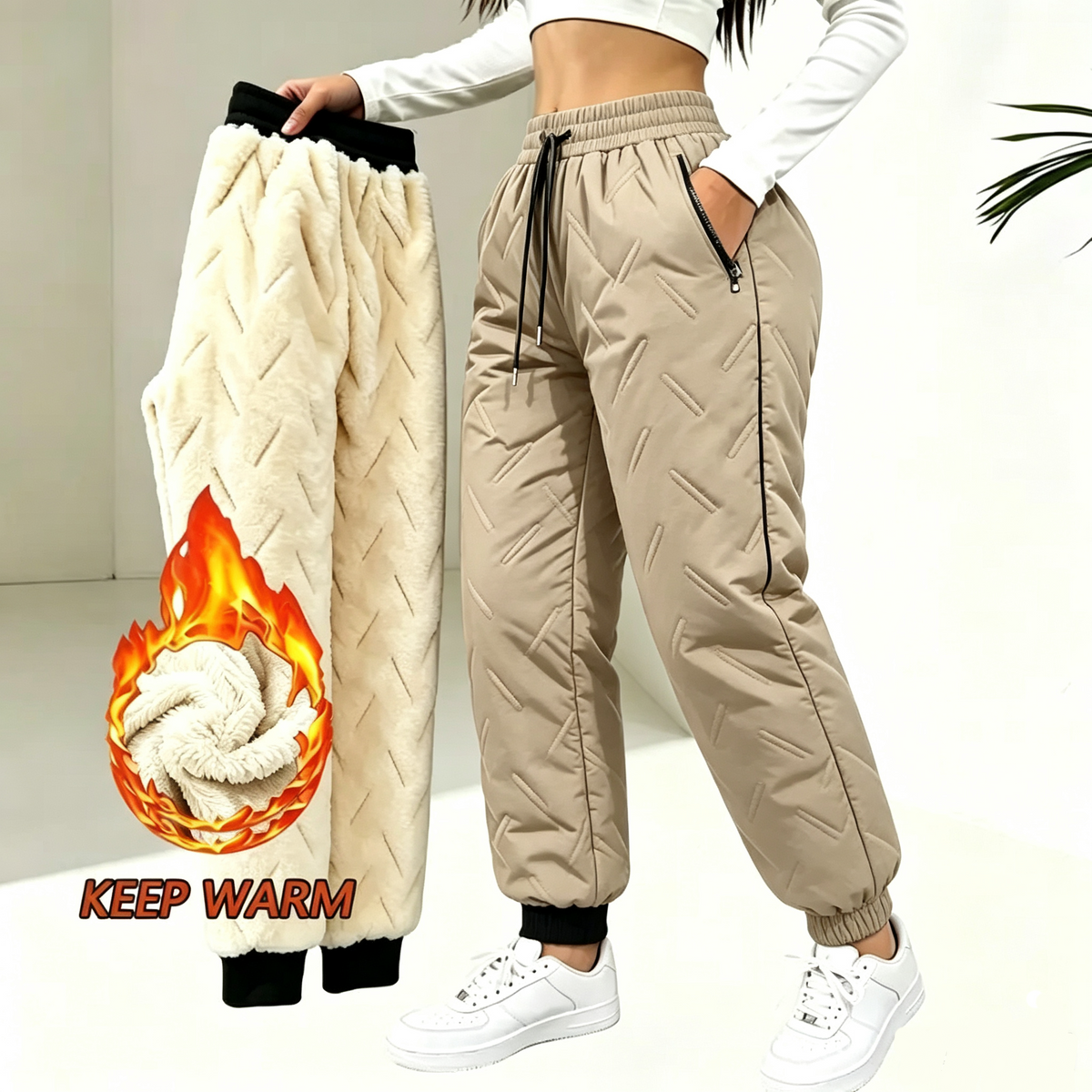 Women's Winter Fleece-Lined Thick Casual Pants