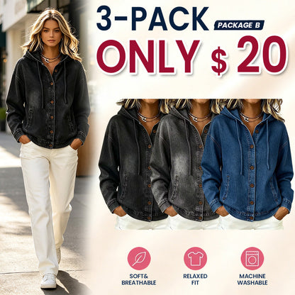 CLEARANCE SALE🔥 Effortless Chic Hooded Denim Jacket