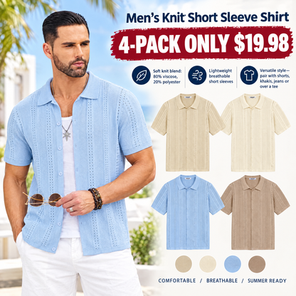 Men'swear Viscose Knit Short-Sleeve Polo Shirt