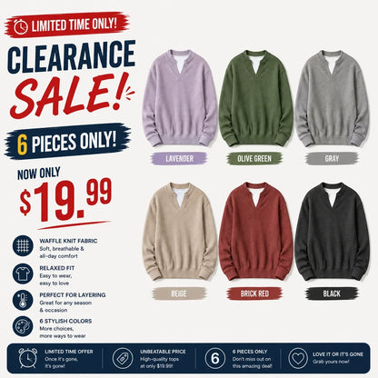 ⌛Limited-Time Offer-Layered Comfort Waffle Tee