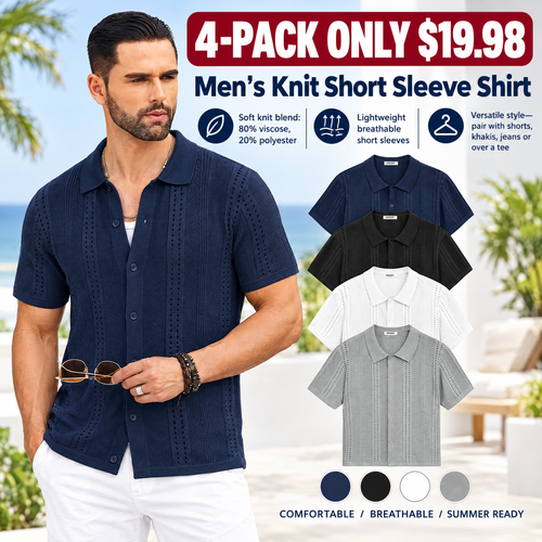 Men'swear Viscose Knit Short-Sleeve Polo Shirt
