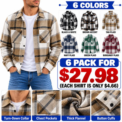 Men's Casual Plaid Flannel Shirt