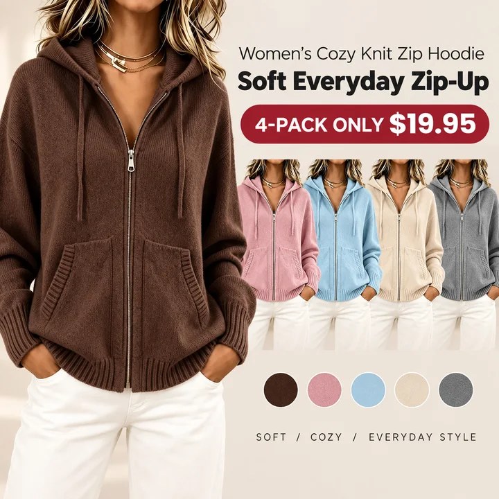 🌸LAST DAY SALE Women's Loose Hooded Knit Cardigan