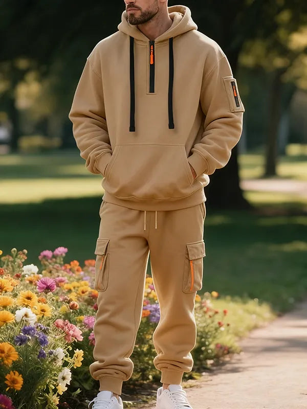 Men's winter wool-lined casual suit (loose fit version)