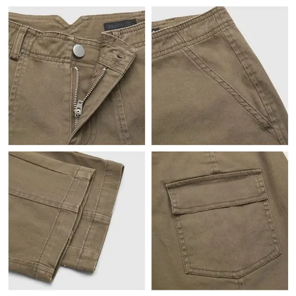 Solid Mid-Rise Baby Barrel Pants, High Stretch, Deep Pockets-6