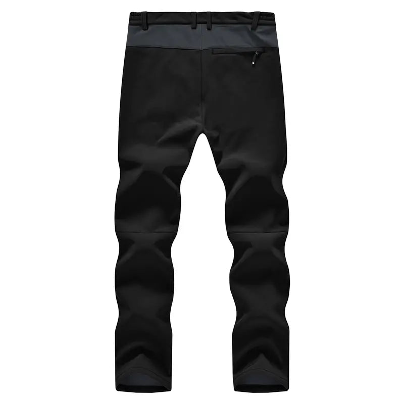 Men's Waterproof Insulated Thermal Softshell Hiking Pants with Zipper Pockets