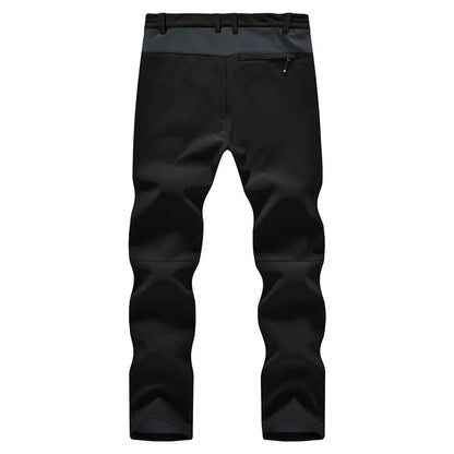 Men's Waterproof Insulated Thermal Softshell Hiking Pants with Zipper Pockets