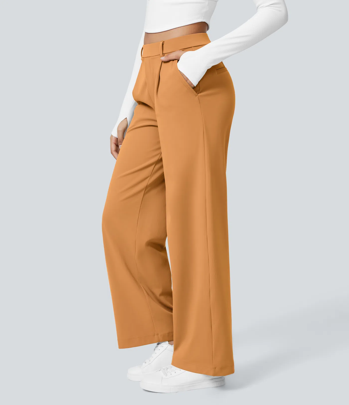🔥 LAST DAY SALE  High‑Waist Straight‑Leg Tailored Trousers with Side Pockets