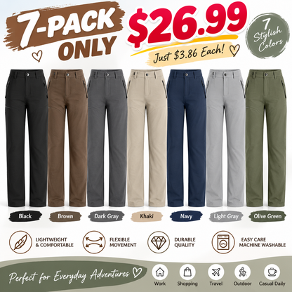 🔥 7 FOR ONLY $26.99! Trelovia Women's Stretch Flex-Fit Outdoor Utility Pants – Water-Repellent & Lightweight