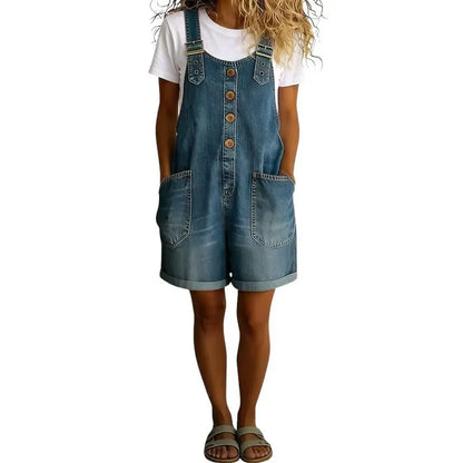 Women's Vintage Denim Overalls – Relaxed Fit
