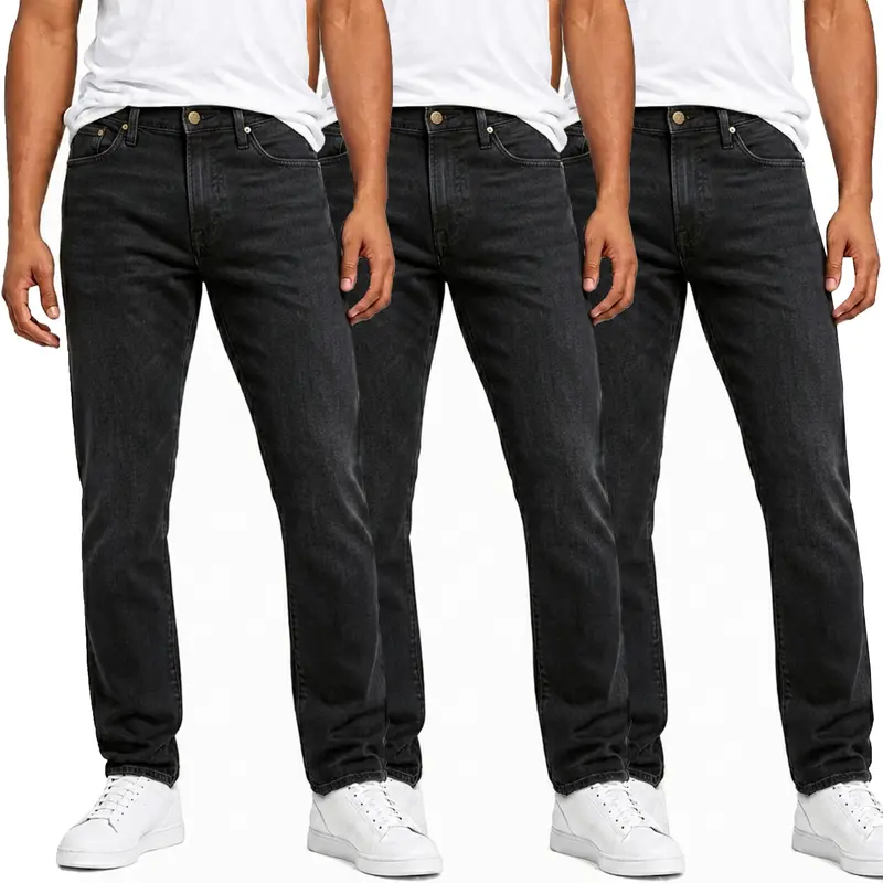 Herren Flex-Stretch Jeans, Slim Straight Fit, Bequeme 5-Taschen Hose für Alltag & Arbeit