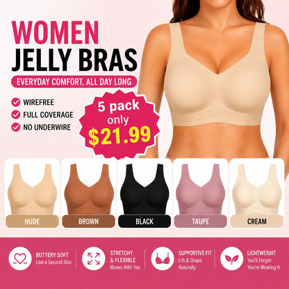 Women's Jelly Support Bra – Wirefree & Full Coverage
