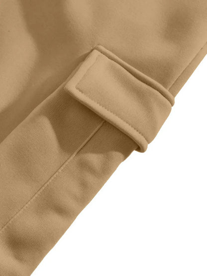 Men's autumn&winter hooded fashion sweatshirt with multiple pockets