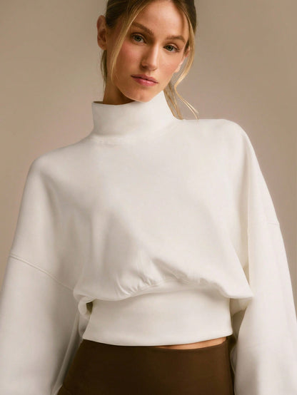 Soft And Comfortable Crewneck Sweatshirt Wide-Leg Pants Set