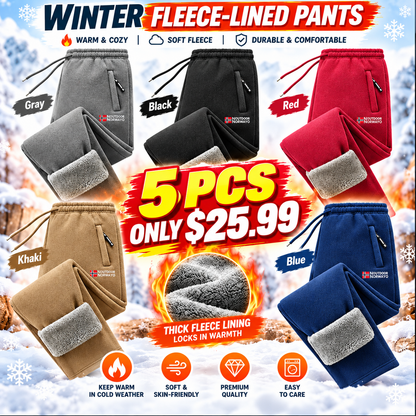 ❄️ Warm & Cozy Winter Pants for Men & Women⏳ 5 Fleece-Lined Thermal Pants for ONLY $25.99! 🔥