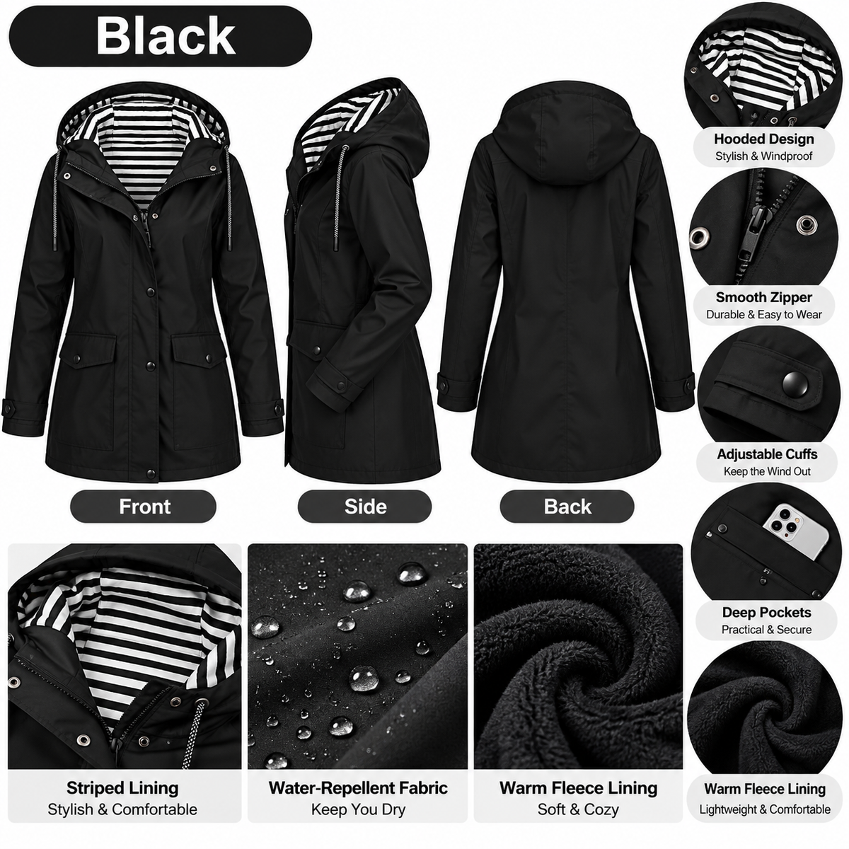 🏭 FACTORY LIMITED-TIME SALE ⚡ FINAL SALE – 4 FOR $25.99! Women's   Waterproof   Hooded Jacket