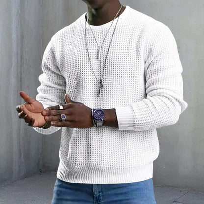 Men's Crewneck Sweater Soft Casual Sweaters Classic Long Sleeve Pullover Sweaters with Ribbing Edge
