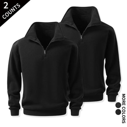 Men's Cozy Quarter-Zip Sweatshirts, Single or 2-Pack